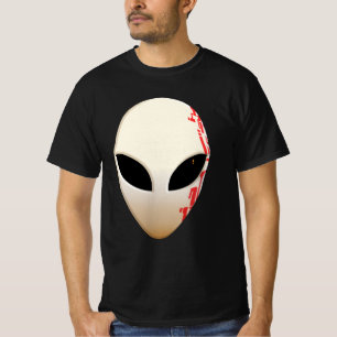 Camiseta Máscara Alien com Marcações Futuristas