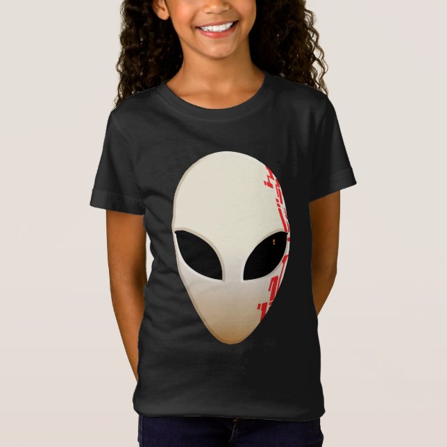 Camiseta Máscara Alien com Marcações Futuristas (Frente)