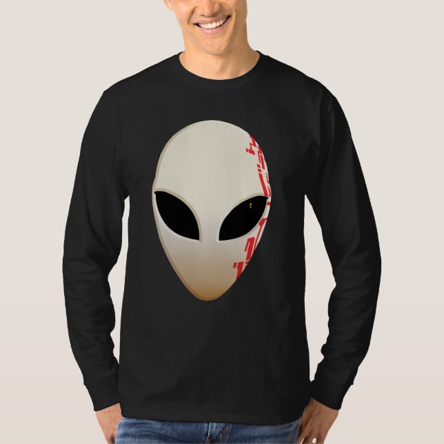 Camiseta Máscara Alien com Marcações Futuristas (Frente)