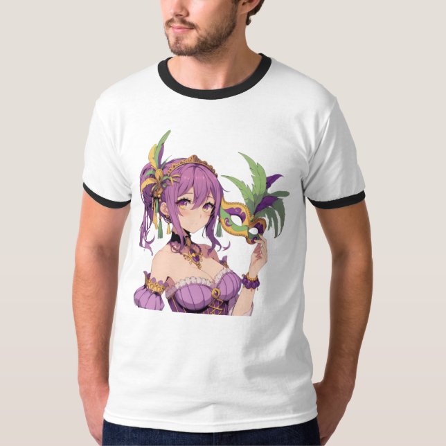 Camiseta Máscara Anime Mardi Gras (Frente)