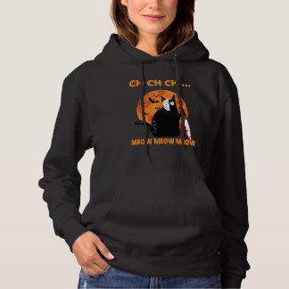 Camiseta Máscara Assustadora de Gato de Halloween Ch Ch Ch 