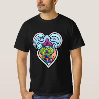 Camiseta Máscara Colorida de Coração Trippy