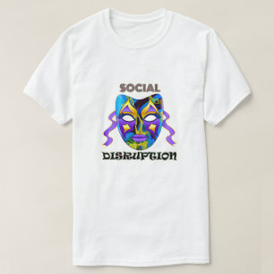 Camiseta Máscara Colorida de Distúrbio Social