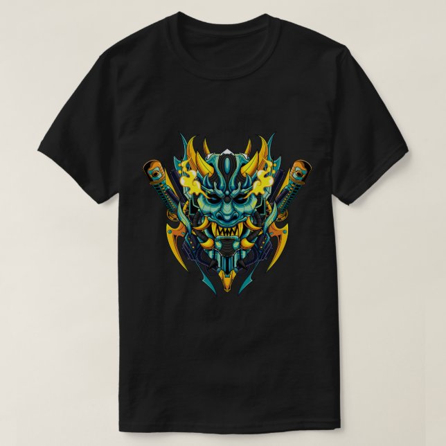 Camiseta Máscara Cyber Oni (Frente do Design)