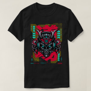 Camiseta Máscara Cyber Oni - Edição Dourada Techwear Japone