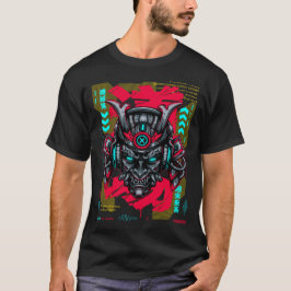 Camiseta Máscara Cyber Oni - Edição Dourada Techwear Japone