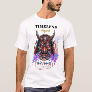 Camiseta Máscara Cyber Oni Elegância Atemporal