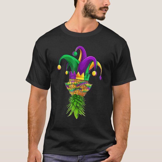 Camiseta Máscara de abacaxi Mardi Gras Kids Men (Frente)