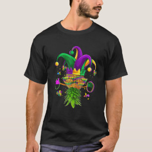 Camiseta Máscara de abacaxi Mardi Gras Kids Men Win
