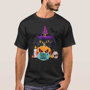 Camiseta Máscara de abóbora de abóbora de gato bonito, fiqu