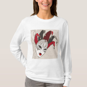 Camiseta Máscara de Bobo da Mardi Gras Carnaval Veneziano
