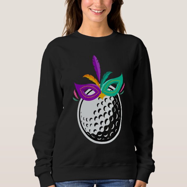 Camiseta Máscara de Carnaval de Golf Ball Mardi Gras Funny  (Frente)