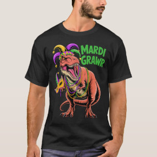 Camiseta Máscara de Carnaval Grawr Dinossauro T-rex Bufão C