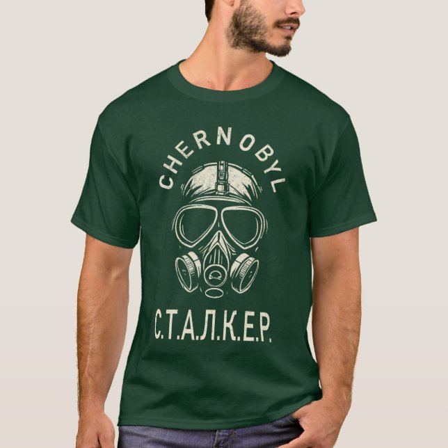 Camiseta Máscara de Chernobyl do Stalker Presente de jogado (Frente)