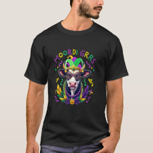 Camiseta Máscara de Contas de Vaca de Mardi Gras Desfiles d