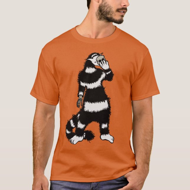 Camiseta Máscara de crânio de gato esquisito (Frente)