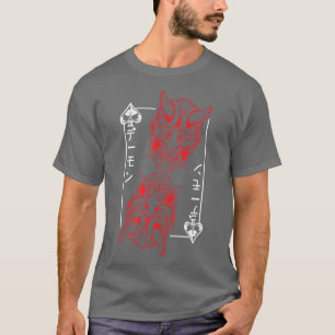 Camiseta Máscara de Demon de Máscara Oni Japonesa Bushido S