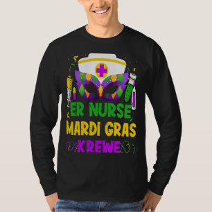 Camiseta Máscara de Enfermagem do Carnaval ER Nurse Krewe M