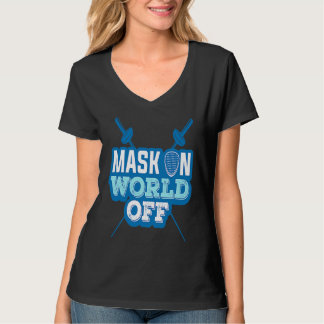 Camiseta Máscara de Esgrima Fantasia Ativada e mundo Desati