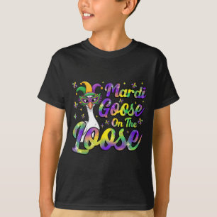 Camiseta Máscara de ganso bobo divertida do Mardi Goose à s