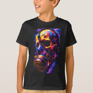Camiseta Máscara de Gás Caveira Psicodélica Vórtice de Cham
