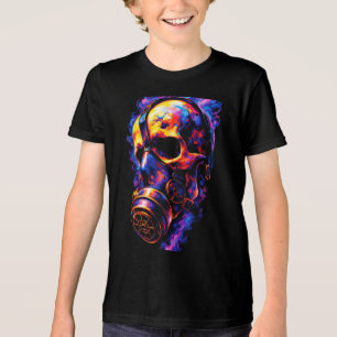 Camiseta Máscara de Gás Caveira Psicodélica Vórtice de Cham