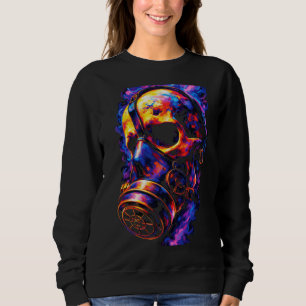 Camiseta Máscara de Gás Caveira Psicodélica Vórtice de Cham