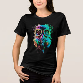 Camiseta Máscara de Gás Neon: Arte Vibrante Caos
