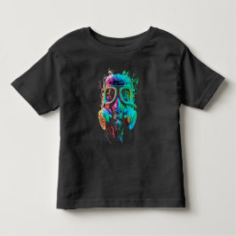 Camiseta Máscara de Gás Neon: Arte Vibrante Caos