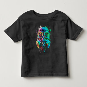 Camiseta Máscara de Gás Neon: Arte Vibrante Caos