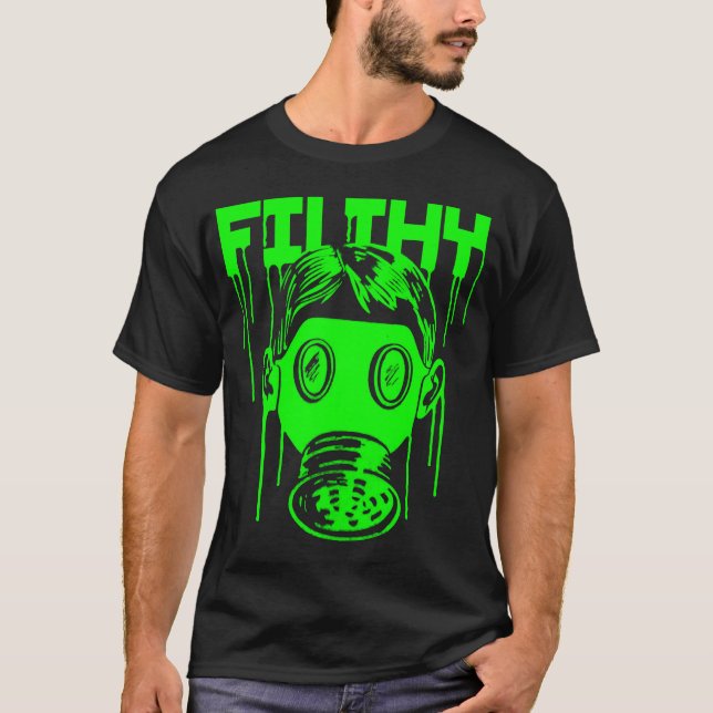 Camiseta Máscara de gás sujo de Dubstep (Frente)