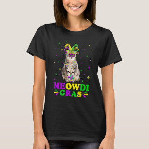 Camiseta Máscara de Gato American Shorthair Meowdi Gras Mar