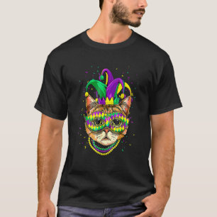 Camiseta Máscara de Gato de Mardi Gras Carnaval Divertido F