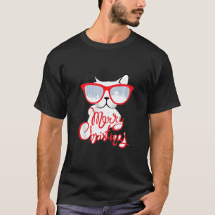 Camiseta Máscara de Gato de Natal Feliz