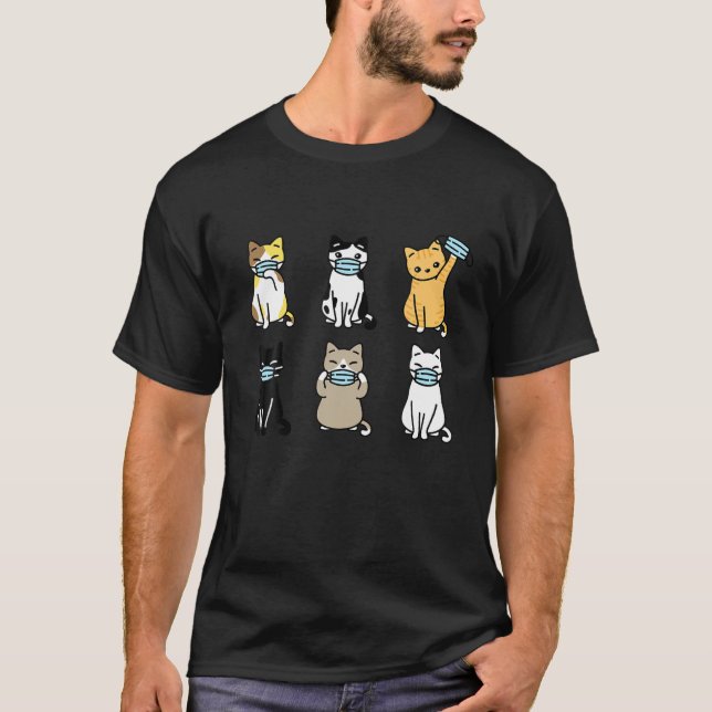 Camiseta Máscara de Gato, Gatos De Pet Bonitos Adormecem Qu (Frente)