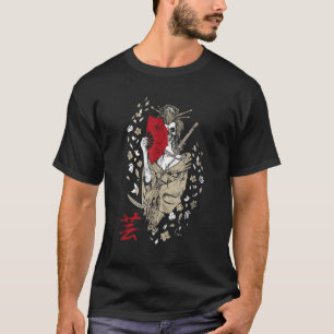 Camiseta Máscara de Geisha crânio de morte Tradicional Japã
