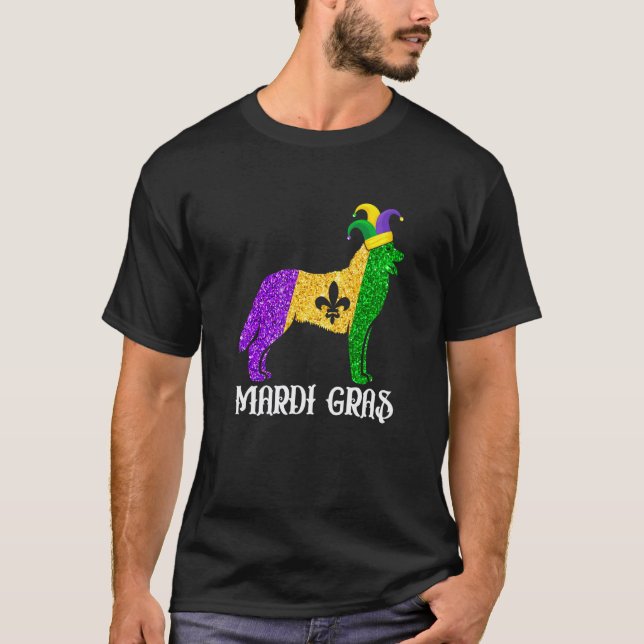 Camiseta Máscara de Jester da Festa de Mardi Gras para Aman (Frente)