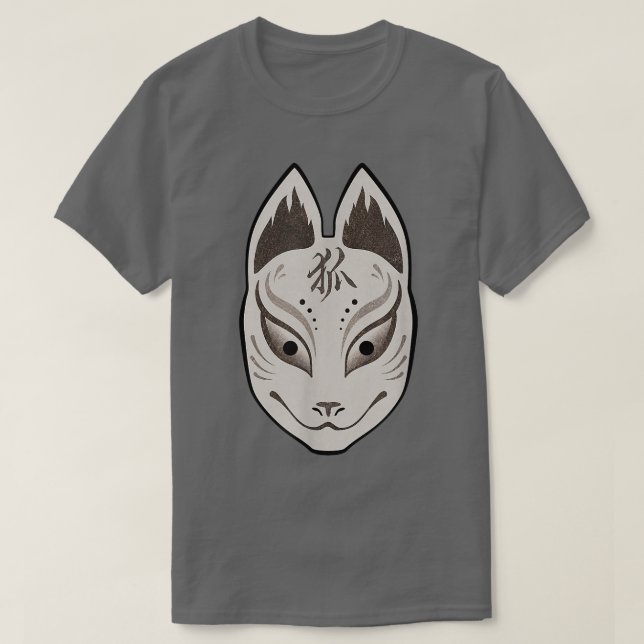 Camiseta Máscara de Kitsune para Espírito (Frente do Design)