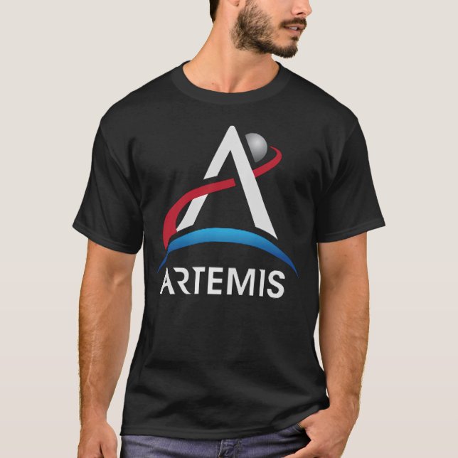 Camiseta Máscara de logotipo oficial da Artemis Nasa (Frente)