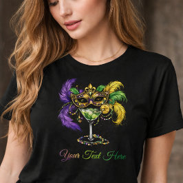 Camiseta Máscara de Mardi Gras e Festa de Martini