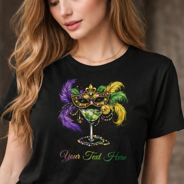 Camiseta Máscara de Mardi Gras e Festa de Martini (Criador carregado)