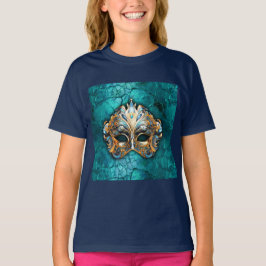 Camiseta Máscara de Mascarada veneziana no solo turquesa