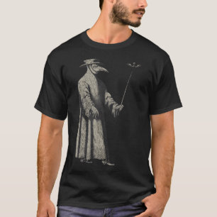 Camiseta Máscara de Médico da Peste Medieval Steampunk Vint