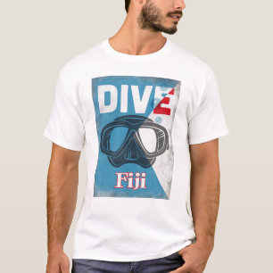 Camiseta Máscara de mergulho do Fiji Vintage Scuba