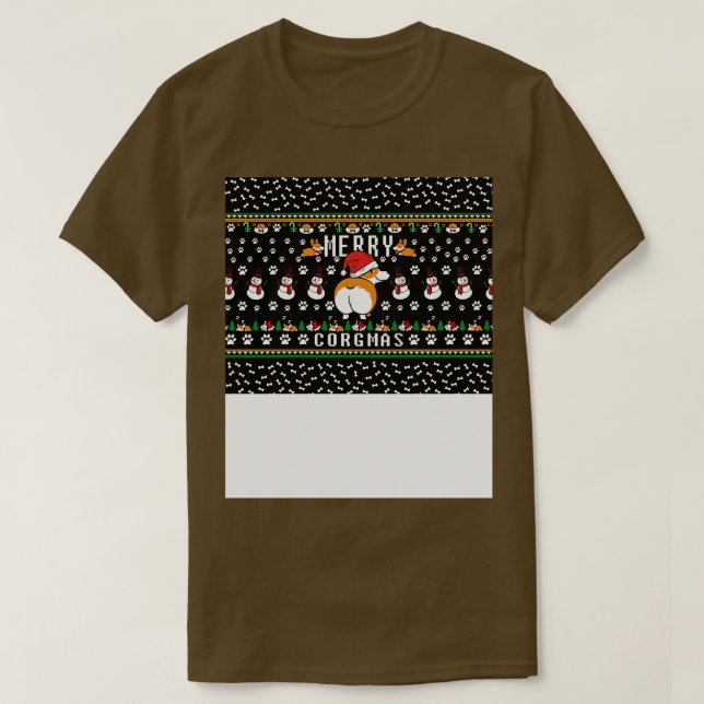Camiseta Máscara de Natal Útil de Corgmas feliz Máscara de  (Frente do Design)