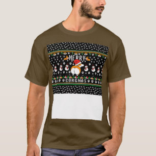 Camiseta Máscara de Natal Útil de Corgmas feliz Máscara de 