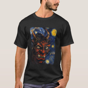 Camiseta Máscara de Oni do Diabo Demônio Japonês Céu Estrel