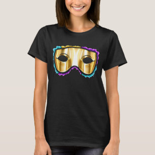 Camiseta Máscara de ouro Amarelo para Mardi Gras 1