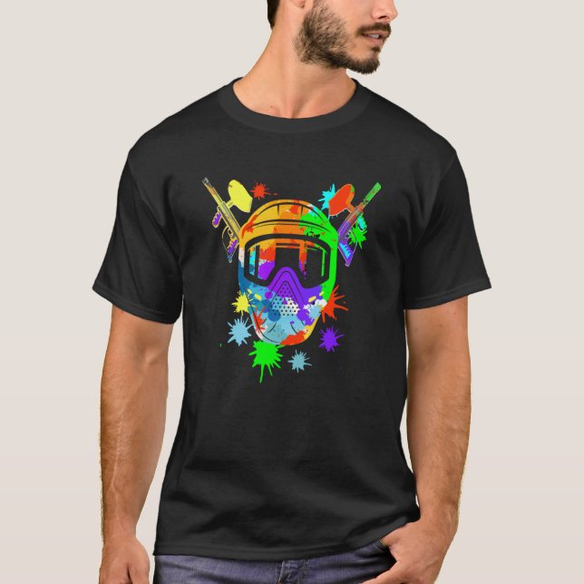 Camiseta Máscara de Paintball Jogo de Paintball Arma de Ar  (Frente)