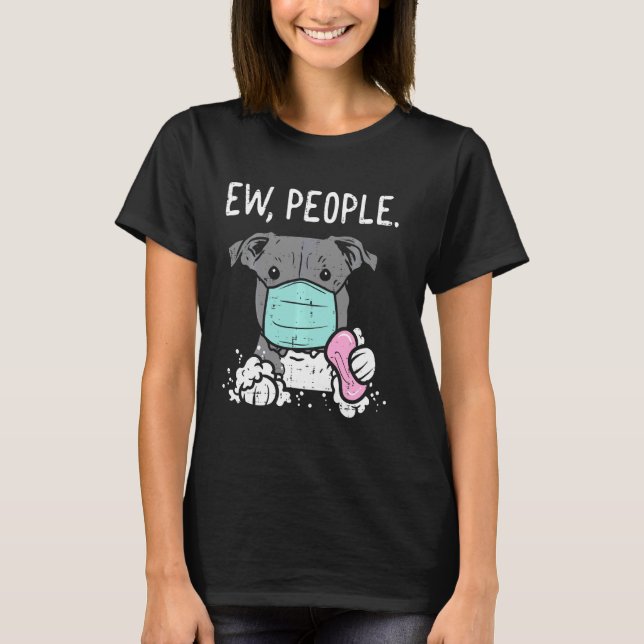 Camiseta Máscara de Pitbull de Pessoas Ew da Moda Distancia (Frente)
